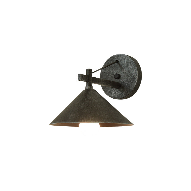 Modern Nordic Iron Geometric Cone Wall Sconce, 1-Light, Outdoor Waterproof Lamp for Garden