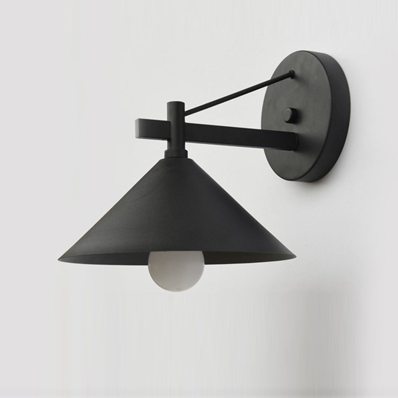 Modern Nordic Iron Geometric Cone Wall Sconce, 1-Light, Outdoor Waterproof Lamp for Garden