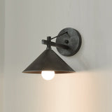 Modern Nordic Iron Geometric Cone Wall Sconce, 1-Light, Outdoor Waterproof Lamp for Garden