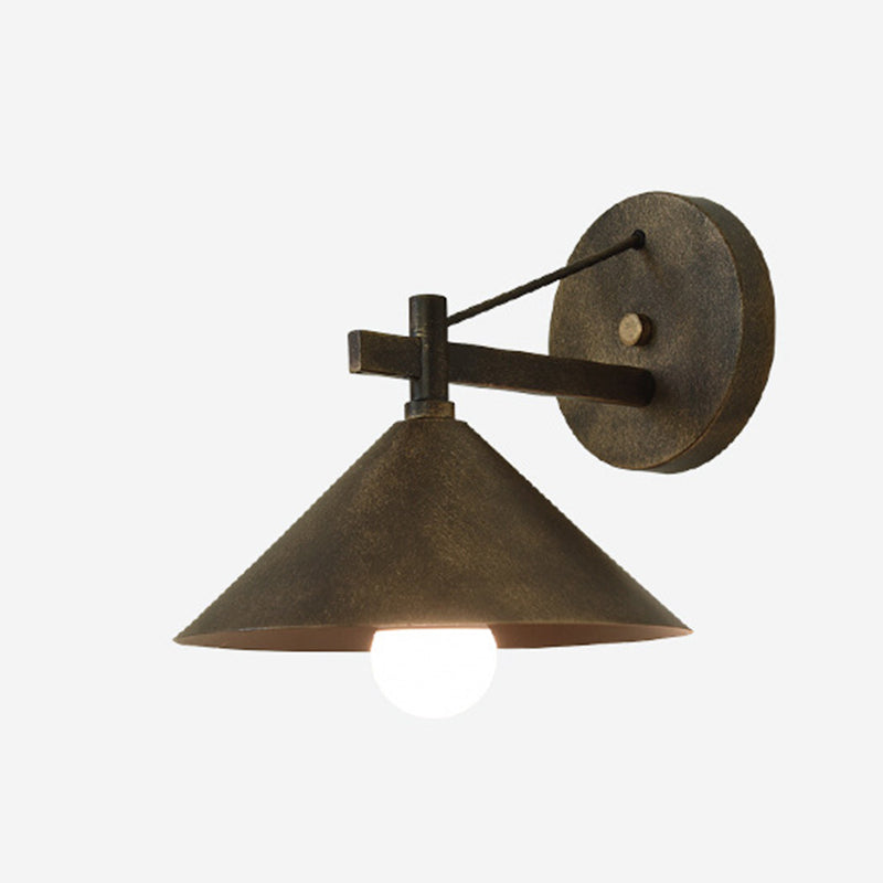 Modern Nordic Iron Geometric Cone Wall Sconce, 1-Light, Outdoor Waterproof Lamp for Garden