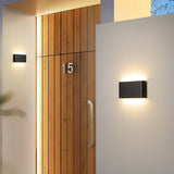 Sleek Modern Minimalist Waterproof Rectangle Aluminum LED Outdoor Wall Sconce Light for Patio