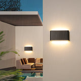 Sleek Modern Minimalist Waterproof Rectangle Aluminum LED Outdoor Wall Sconce Light for Patio