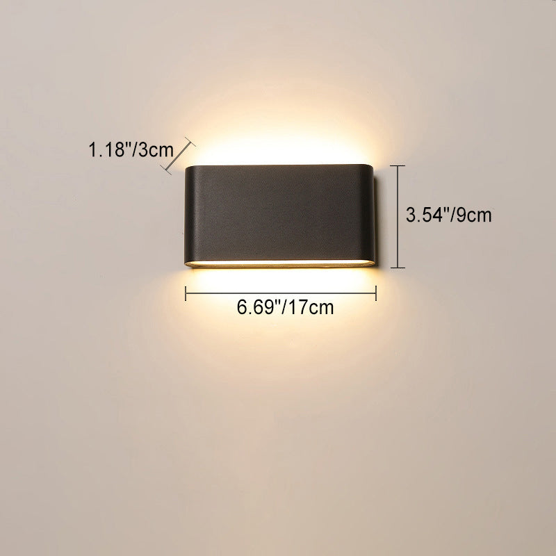 Sleek Modern Minimalist Waterproof Rectangle Aluminum LED Outdoor Wall Sconce Light for Patio