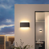 Sleek Modern Minimalist Waterproof Rectangle Aluminum LED Outdoor Wall Sconce Light for Patio