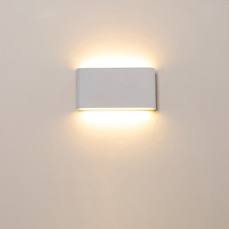 Sleek Modern Minimalist Waterproof Rectangle Aluminum LED Outdoor Wall Sconce Light for Patio