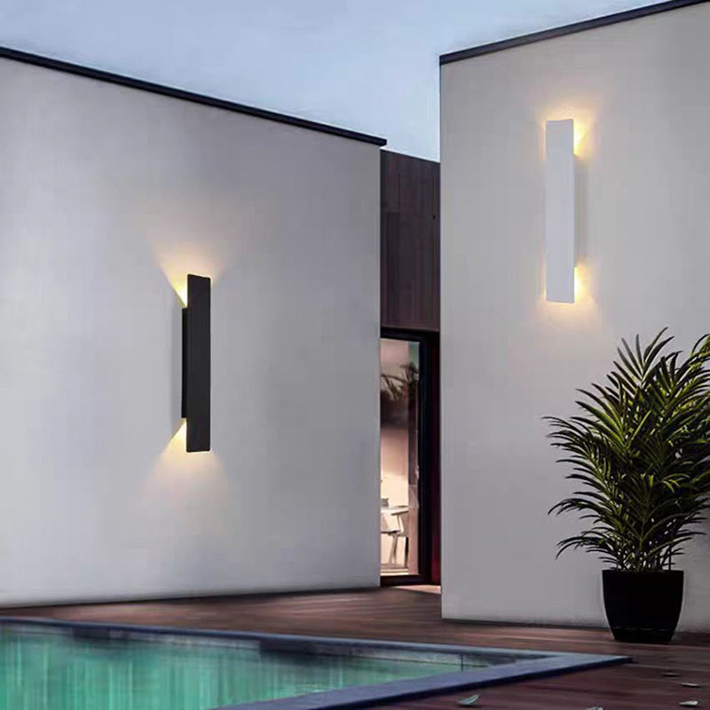 Modern Minimalist Long-Strip LED Wall Sconce – Aluminum & Acrylic, Waterproof Outdoor Patio Lighting