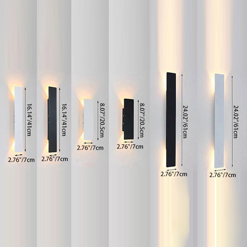 Modern Minimalist Long-Strip LED Wall Sconce – Aluminum & Acrylic, Waterproof Outdoor Patio Lighting