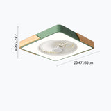 Contemporary Scandinavian Round Iron & Solid Wood LED Ceiling Fan Light - Silent Semi-Flush Mount for Bedroom