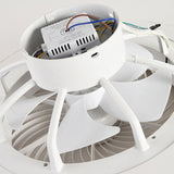 Contemporary Scandinavian Round Iron & Solid Wood LED Ceiling Fan Light - Silent Semi-Flush Mount for Bedroom
