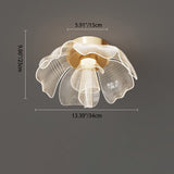 Modern Luxury Flower Petal Dome LED Ceiling Light – Iron & Acrylic, Flush Mount for Bedroom