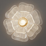 Modern Luxury Flower Petal Dome LED Ceiling Light – Iron & Acrylic, Flush Mount for Bedroom