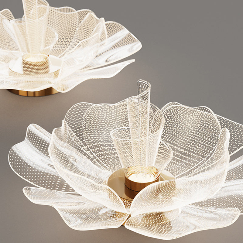 Modern Luxury Flower Petal Dome LED Ceiling Light – Iron & Acrylic, Flush Mount for Bedroom