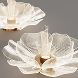 Modern Luxury Flower Petal Dome LED Ceiling Light – Iron & Acrylic, Flush Mount for Bedroom