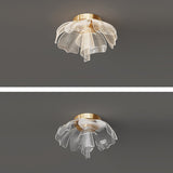 Modern Luxury Flower Petal Dome LED Ceiling Light – Iron & Acrylic, Flush Mount for Bedroom