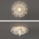 Modern Luxury Flower Petal Dome LED Ceiling Light – Iron & Acrylic, Flush Mount for Bedroom