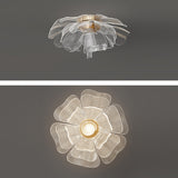 Modern Luxury Flower Petal Dome LED Ceiling Light – Iron & Acrylic, Flush Mount for Bedroom