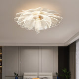 Modern Luxury Flower Petal Dome LED Ceiling Light – Iron & Acrylic, Flush Mount for Bedroom