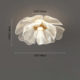 Modern Luxury Flower Petal Dome LED Ceiling Light – Iron & Acrylic, Flush Mount for Bedroom
