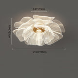 Modern Luxury Flower Petal Dome LED Ceiling Light – Iron & Acrylic, Flush Mount for Bedroom
