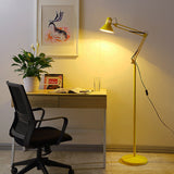 Elegant Contemporary Scandinavian Floor Lamp with Retractable Swivel Round Iron, 1-Light Standing Lamp for Bedroom