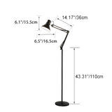 Elegant Contemporary Scandinavian Floor Lamp with Retractable Swivel Round Iron, 1-Light Standing Lamp for Bedroom