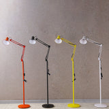 Elegant Contemporary Scandinavian Floor Lamp with Retractable Swivel Round Iron, 1-Light Standing Lamp for Bedroom