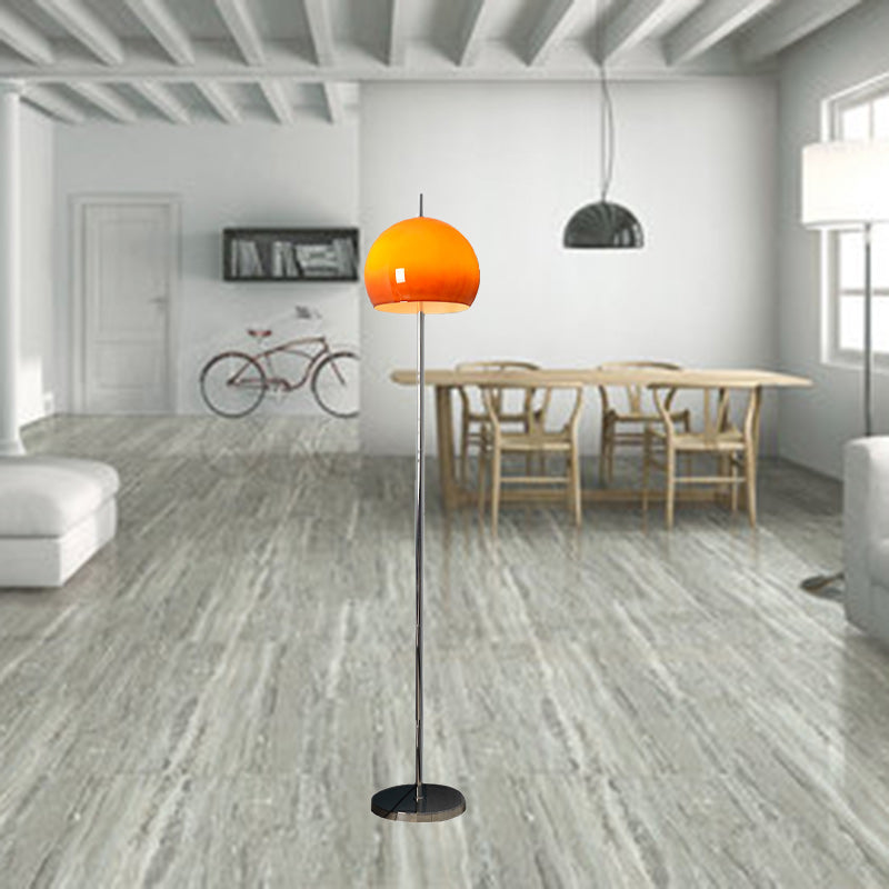 Mid-Century Modern Mushroom Round Iron & Acrylic 2-Light Floor Lamp – Standing Living Room Accent