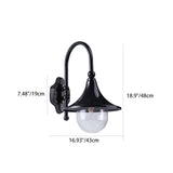 Contemporary Industrial Waterproof Horn-Shape Round Cone Wall Sconce – Aluminum & Acrylic 1-Light Outdoor Lamp