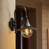 Contemporary Industrial Waterproof Horn-Shape Round Cone Wall Sconce – Aluminum & Acrylic 1-Light Outdoor Lamp