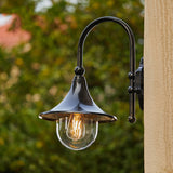 Contemporary Industrial Waterproof Horn-Shape Round Cone Wall Sconce – Aluminum & Acrylic 1-Light Outdoor Lamp