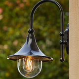 Contemporary Industrial Waterproof Horn-Shape Round Cone Wall Sconce – Aluminum & Acrylic 1-Light Outdoor Lamp