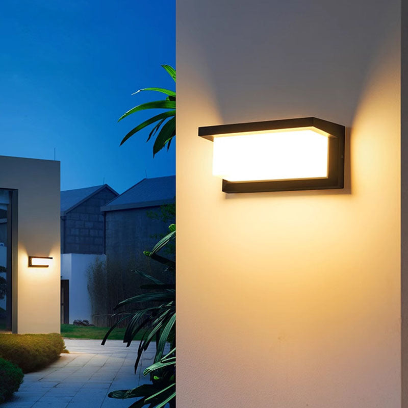 Modern Minimalist Waterproof LED Wall Sconce Lamp – Rectangular-Oval PC Aluminum Outdoor Light