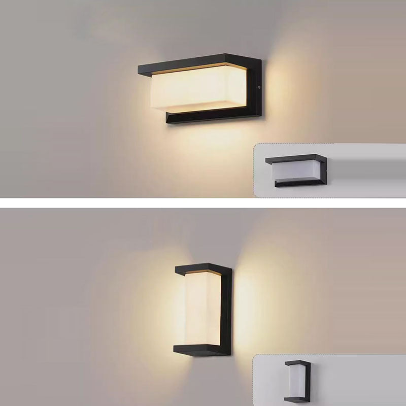 Modern Minimalist Waterproof LED Wall Sconce Lamp – Rectangular-Oval PC Aluminum Outdoor Light