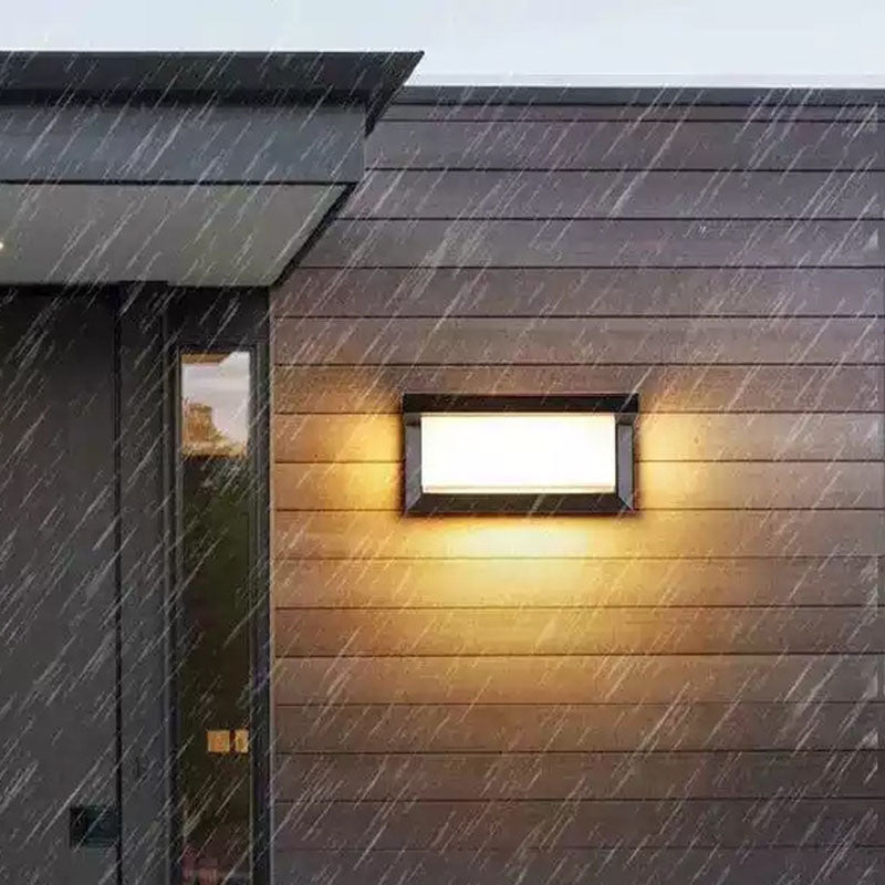 Modern Minimalist Waterproof LED Wall Sconce Lamp – Rectangular-Oval PC Aluminum Outdoor Light