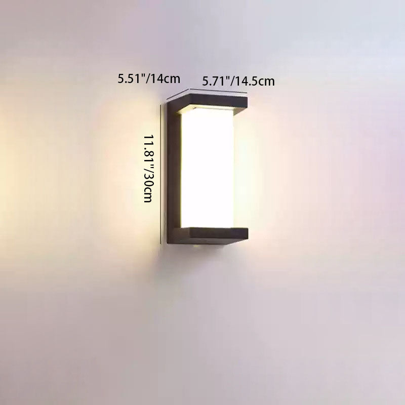 Modern Minimalist Waterproof LED Wall Sconce Lamp – Rectangular-Oval PC Aluminum Outdoor Light