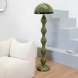 Contemporary Scandinavian Cream Mushroom Floor Lamp - Iron Semi-Circle, 1-Light Standing Lamp for Living Room