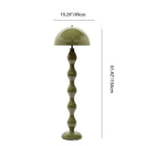 Contemporary Scandinavian Cream Mushroom Floor Lamp - Iron Semi-Circle, 1-Light Standing Lamp for Living Room