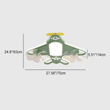 Airplane-Inspired Contemporary LED Flush Mount Ceiling Fan Light with Iron & Acrylic Finish for Bedroom