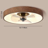 Modern Round Iron and Acrylic LED Flush Mount Ceiling Fan Light for Bedroom - Sleek, Space-Saving Fixture