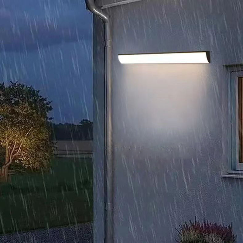 Modern Minimalist Waterproof LED Outdoor Wall Sconce — Rectangular Aluminum & Acrylic, Ideal for Garden