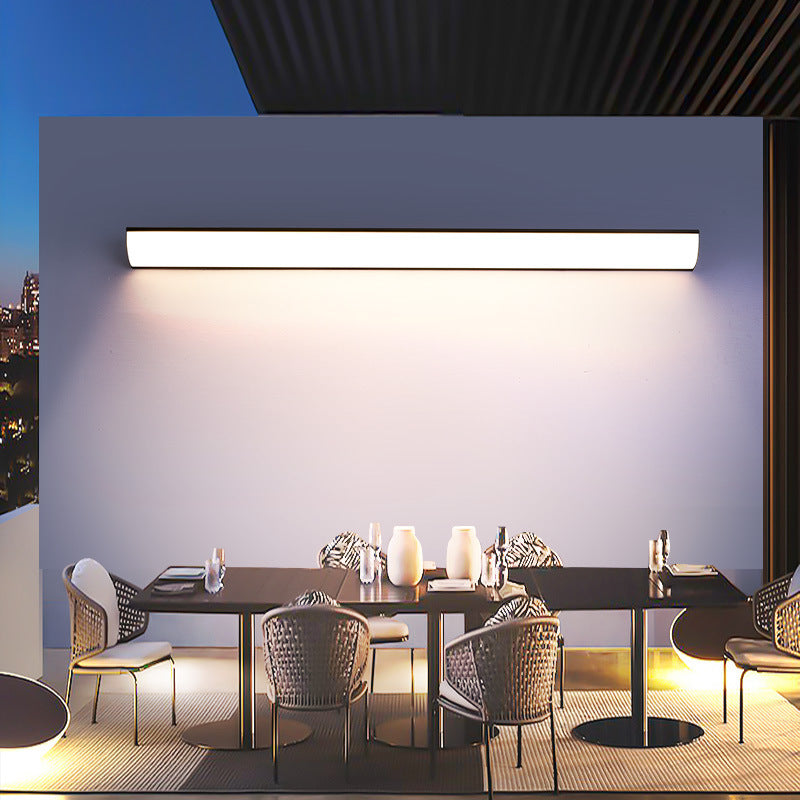 Modern Minimalist Waterproof LED Outdoor Wall Sconce — Rectangular Aluminum & Acrylic, Ideal for Garden
