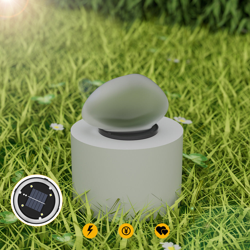 Modern Minimalist Waterproof Solar Pebble LED Outdoor Light for Garden Landscape Lighting