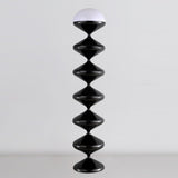 Modern Scandinavian Iron and Cream Round Acrylic 1-Light Floor Lamp – Sleek Free-Standing Bedroom Lighting
