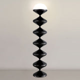 Modern Scandinavian Iron and Cream Round Acrylic 1-Light Floor Lamp – Sleek Free-Standing Bedroom Lighting
