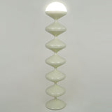 Modern Scandinavian Iron and Cream Round Acrylic 1-Light Floor Lamp – Sleek Free-Standing Bedroom Lighting