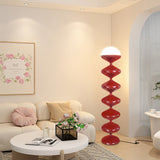 Modern Scandinavian Iron and Cream Round Acrylic 1-Light Floor Lamp – Sleek Free-Standing Bedroom Lighting