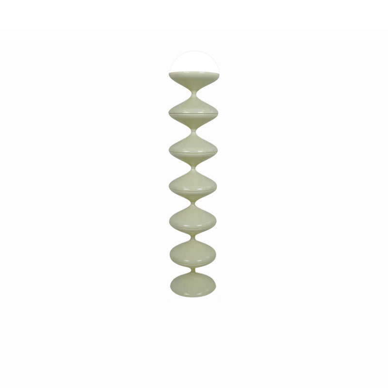 Modern Scandinavian Iron and Cream Round Acrylic 1-Light Floor Lamp – Sleek Free-Standing Bedroom Lighting