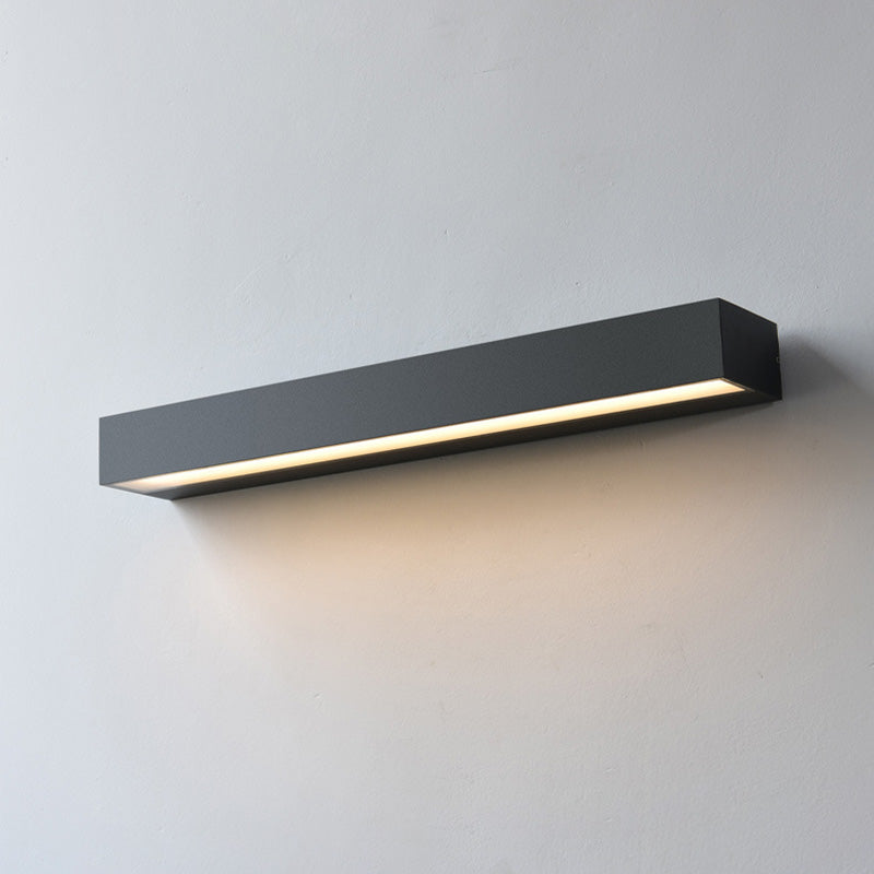 Sleek Modern Minimalist Rectangular LED Bar Wall Sconce – Waterproof Aluminum Garden Light