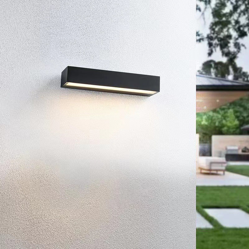 Sleek Modern Minimalist Rectangular LED Bar Wall Sconce – Waterproof Aluminum Garden Light