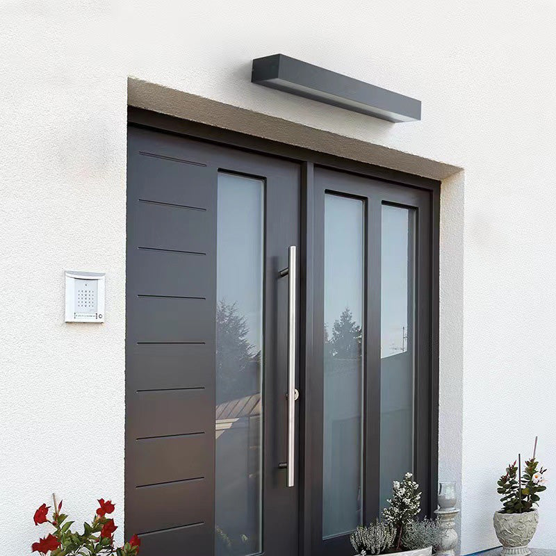 Sleek Modern Minimalist Rectangular LED Bar Wall Sconce – Waterproof Aluminum Garden Light